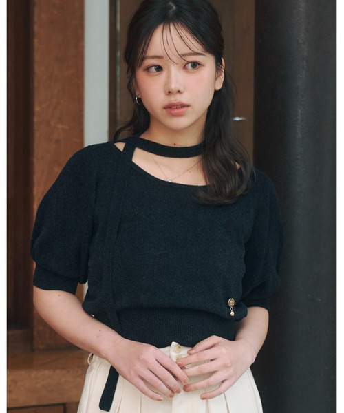 moi tytto(モイテュット)の「タイ付きサマーニット(ニット/セーター・レディース・ブラック/ナチュラル・FREE)」の22枚目の写真