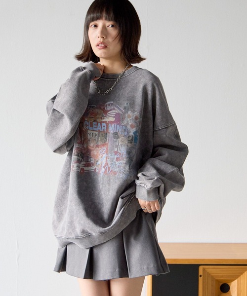 PBLIM（ページボーイリム）の「《UNISEX》ビンテージシティスウェット（スウェット・レディース・チャコールグレー/ベージュ・MEDIUM/LARGE）」の3枚目の写真