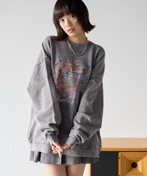 PBLIM（ページボーイリム）の「《UNISEX》ビンテージシティスウェット（スウェット・レディース・チャコールグレー/ベージュ・MEDIUM/LARGE）」の4枚目の写真