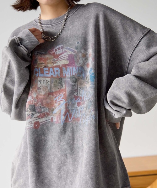 PBLIM（ページボーイリム）の「《UNISEX》ビンテージシティスウェット（スウェット・レディース・チャコールグレー/ベージュ・MEDIUM/LARGE）」の7枚目の写真