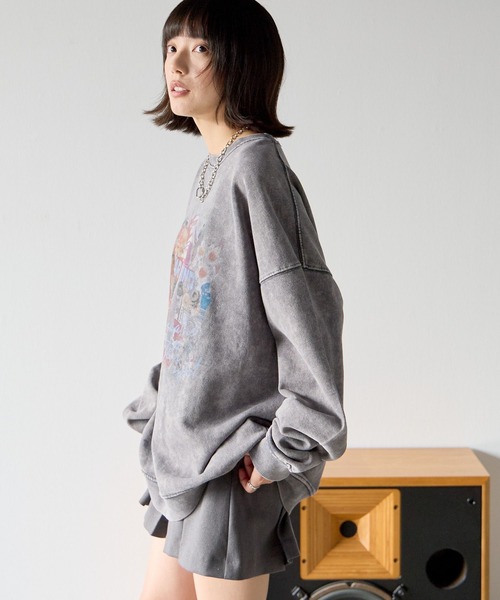 PBLIM（ページボーイリム）の「《UNISEX》ビンテージシティスウェット（スウェット・レディース・チャコールグレー/ベージュ・MEDIUM/LARGE）」の5枚目の写真