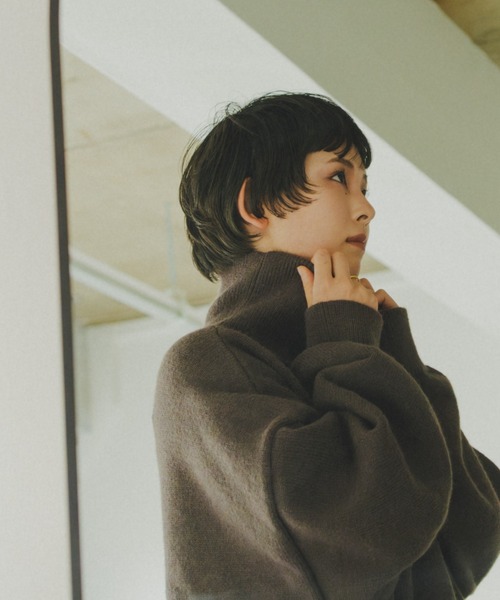 lit(リット)の「Dart Sleeve High Neck Knit(ニット/セーター・レディース・ベージュ/グレー/ダークブラウン・FREE)」の9枚目の写真