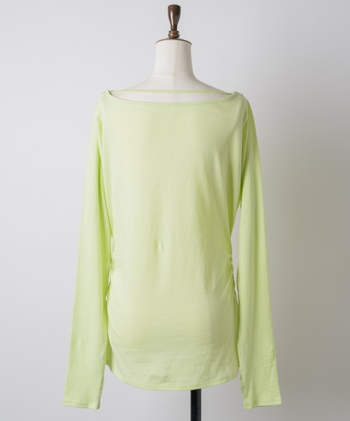 yae（ヤエ）の「Boat neck ribbon long T-shirt / ボートネックリボンロングTシャツ（Tシャツ/カットソー・レディース・ブラック/ライトブルー/ライトグリーン・FREE）」の15枚目の写真