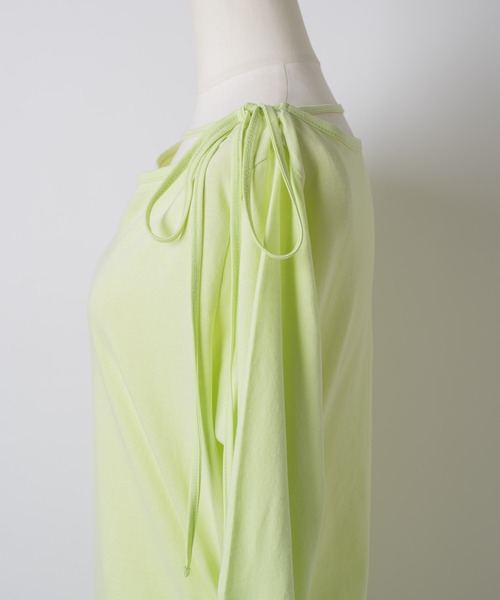 yae（ヤエ）の「Boat neck ribbon long T-shirt / ボートネックリボンロングTシャツ（Tシャツ/カットソー・レディース・ブラック/ライトブルー/ライトグリーン・FREE）」の21枚目の写真