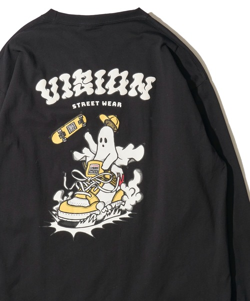 VISION STREET WEAR(ヴィジョンストリートウェア)の「【VISION STREET WEAR】オリジナルグラフィック スニーカーゴーストロングスリーブTシャツ(Tシャツ/カットソー・レディース・ブラック/ライトグレー/ホワイト・X-LARGE/LARGE/MEDIUM)」の2枚目の写真