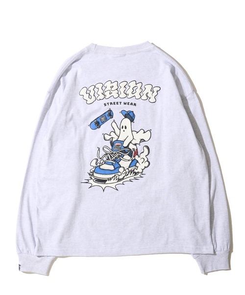 VISION STREET WEAR(ヴィジョンストリートウェア)の「【VISION STREET WEAR】オリジナルグラフィック スニーカーゴーストロングスリーブTシャツ(Tシャツ/カットソー・レディース・ブラック/ライトグレー/ホワイト・X-LARGE/LARGE/MEDIUM)」の9枚目の写真
