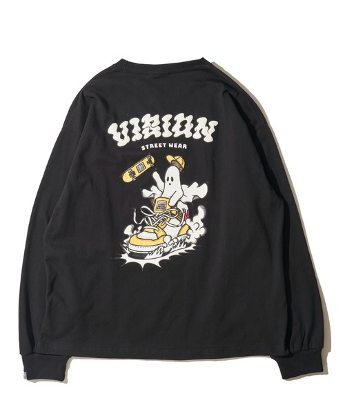 VISION STREET WEAR(ヴィジョンストリートウェア)の「【VISION STREET WEAR】オリジナルグラフィック スニーカーゴーストロングスリーブTシャツ(Tシャツ/カットソー・レディース・ブラック/ライトグレー/ホワイト・X-LARGE/LARGE/MEDIUM)」の7枚目の写真