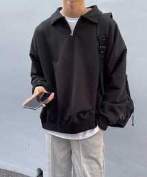 ハーフジップポロトップス