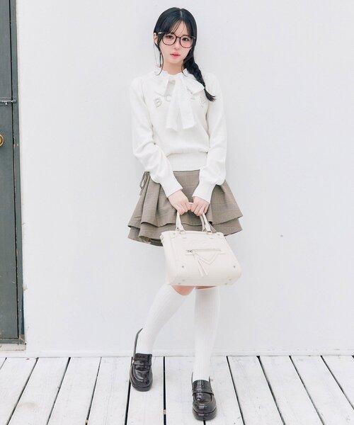 OLIVE des OLIVE(オリーブデオリーブ)の「spring color palette knit(ニット/セーター・レディース・ネイビー/ピンク/オフホワイト/チャコールグレー・FREE)」の5枚目の写真