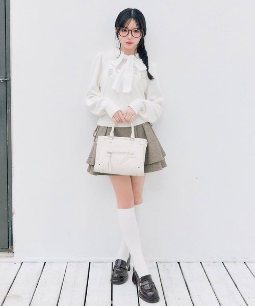 OLIVE des OLIVE(オリーブデオリーブ)の「spring color palette knit(ニット/セーター・レディース・ネイビー/ピンク/オフホワイト/チャコールグレー・FREE)」の6枚目の写真