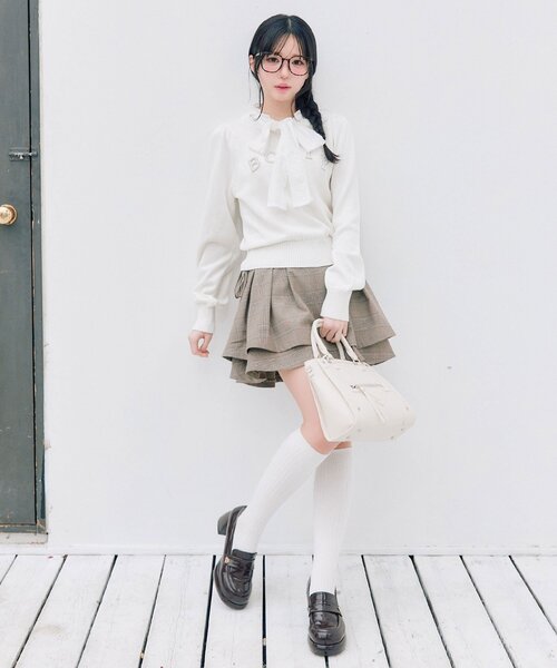 OLIVE des OLIVE(オリーブデオリーブ)の「spring color palette knit(ニット/セーター・レディース・ネイビー/ピンク/オフホワイト/チャコールグレー・FREE)」の7枚目の写真