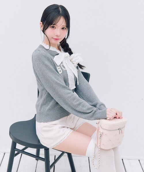 OLIVE des OLIVE(オリーブデオリーブ)の「spring color palette knit(ニット/セーター・レディース・ネイビー/ピンク/オフホワイト/チャコールグレー・FREE)」の12枚目の写真