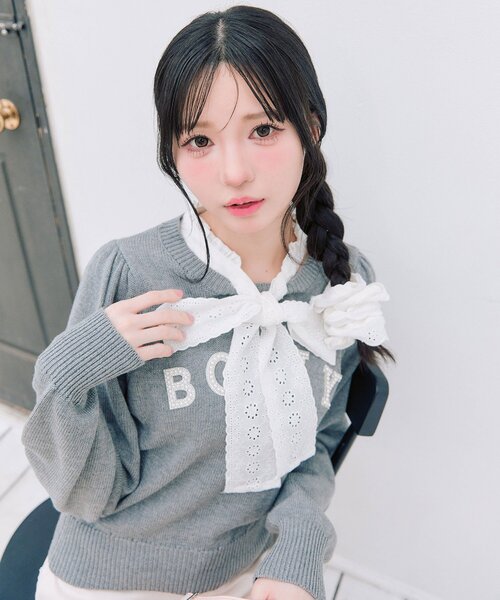OLIVE des OLIVE(オリーブデオリーブ)の「spring color palette knit(ニット/セーター・レディース・ネイビー/ピンク/オフホワイト/チャコールグレー・FREE)」の13枚目の写真
