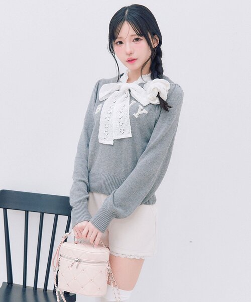 OLIVE des OLIVE(オリーブデオリーブ)の「spring color palette knit(ニット/セーター・レディース・ネイビー/ピンク/オフホワイト/チャコールグレー・FREE)」の14枚目の写真
