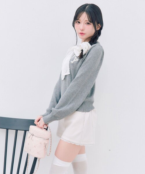 OLIVE des OLIVE(オリーブデオリーブ)の「spring color palette knit(ニット/セーター・レディース・ネイビー/ピンク/オフホワイト/チャコールグレー・FREE)」の15枚目の写真