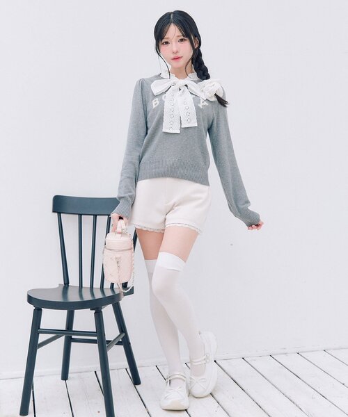 OLIVE des OLIVE(オリーブデオリーブ)の「spring color palette knit(ニット/セーター・レディース・ネイビー/ピンク/オフホワイト/チャコールグレー・FREE)」の16枚目の写真