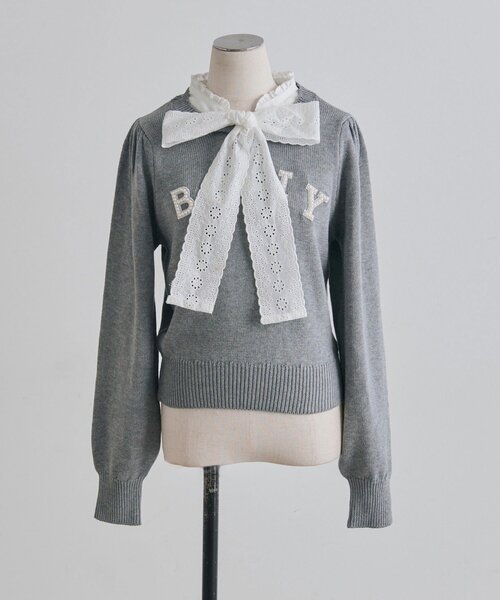 OLIVE des OLIVE（オリーブデオリーブ）の「spring color palette knit（ニット/セーター・レディース・ネイビー/ピンク/オフホワイト/チャコールグレー・FREE）」の5枚目の写真