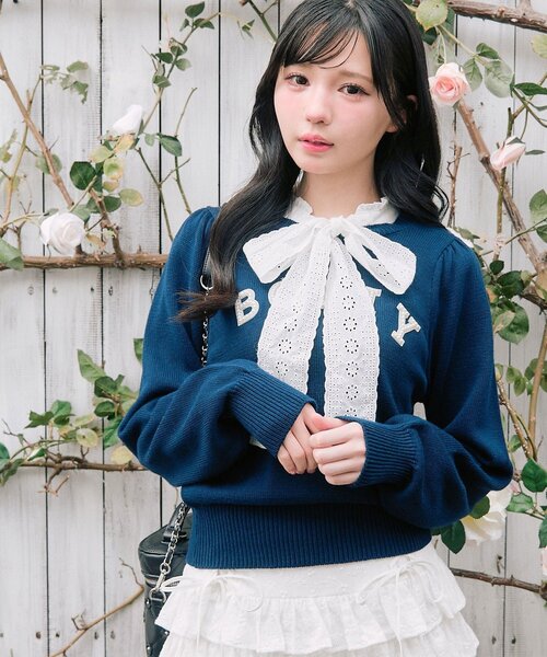 OLIVE des OLIVE（オリーブデオリーブ）の「spring color palette knit（ニット/セーター・レディース・ネイビー/ピンク/オフホワイト/チャコールグレー・FREE）」の18枚目の写真