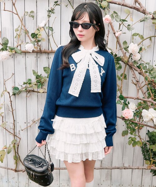 OLIVE des OLIVE（オリーブデオリーブ）の「spring color palette knit（ニット/セーター・レディース・ネイビー/ピンク/オフホワイト/チャコールグレー・FREE）」の20枚目の写真