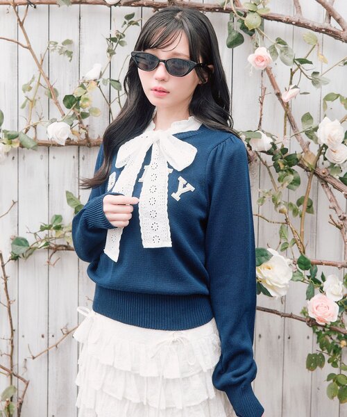 OLIVE des OLIVE（オリーブデオリーブ）の「spring color palette knit（ニット/セーター・レディース・ネイビー/ピンク/オフホワイト/チャコールグレー・FREE）」の22枚目の写真