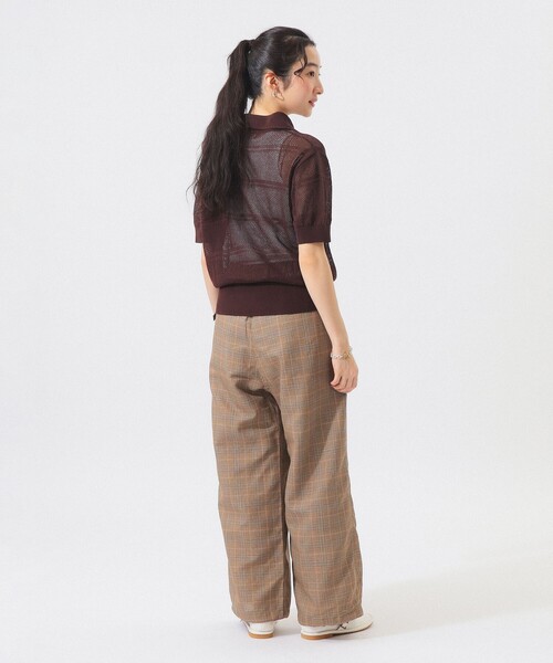 BEAMS BOY（ビームスボーイ）の「オープン ワーク ポロ（ポロシャツ・レディース・オフホワイト/ネイビー/ブラウン・1/2）」の19枚目の写真