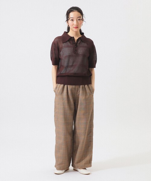 BEAMS BOY（ビームスボーイ）の「オープン ワーク ポロ（ポロシャツ・レディース・オフホワイト/ネイビー/ブラウン・1/2）」の20枚目の写真