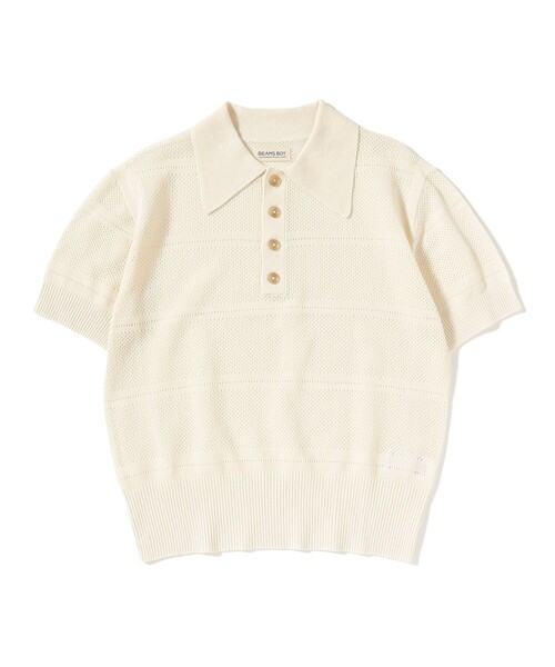 BEAMS BOY（ビームスボーイ）の「オープン ワーク ポロ（ポロシャツ・レディース・オフホワイト/ネイビー/ブラウン・1/2）」の22枚目の写真