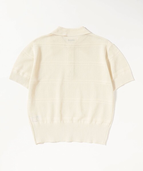 BEAMS BOY(ビームスボーイ)の「オープン ワーク ポロ(ポロシャツ・レディース・オフホワイト/ネイビー/ブラウン・1/2)」の6枚目の写真