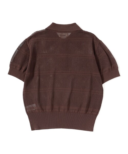 BEAMS BOY(ビームスボーイ)の「オープン ワーク ポロ(ポロシャツ・レディース・オフホワイト/ネイビー/ブラウン・1/2)」の9枚目の写真