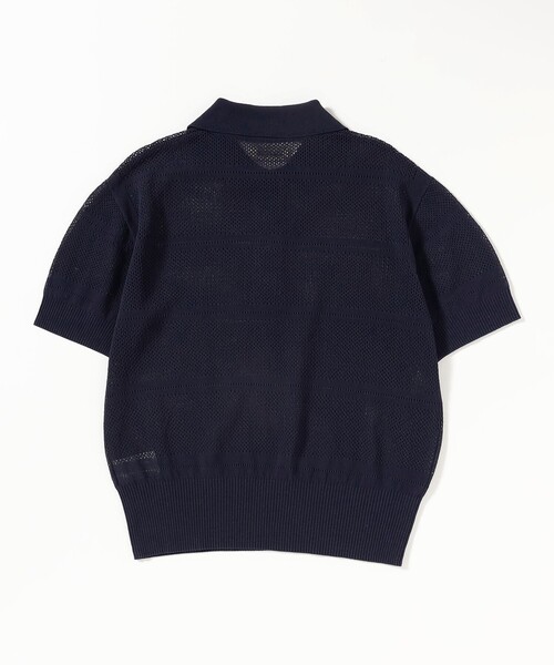 BEAMS BOY（ビームスボーイ）の「オープン ワーク ポロ（ポロシャツ・レディース・オフホワイト/ネイビー/ブラウン・1/2）」の4枚目の写真