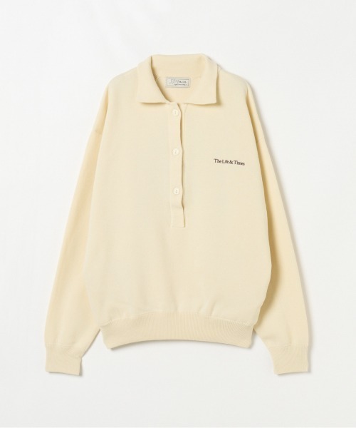 jj mercer（ジェイジェイマーサー）の「【J.J.Mercer / ジェイジェイマーサー】SKIPPER POLO PULL（Tシャツ/カットソー・レディース・アイボリー/ブラウン・FREE）」の3枚目の写真