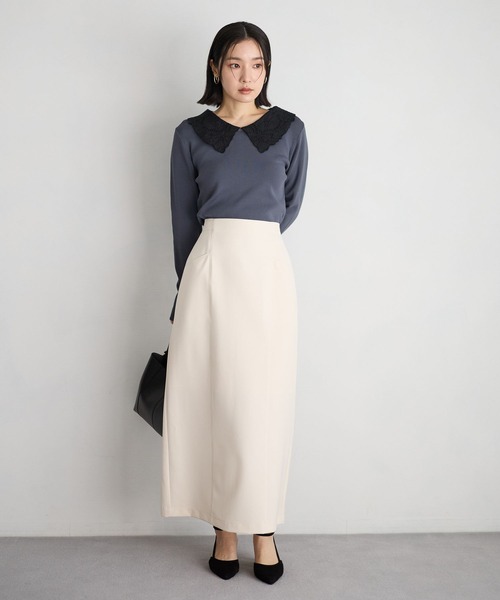 Andemiu(アンデミュウ)の「レースエリニット638300(ニット/セーター・レディース・ブラック/オフホワイト/ブルーグレー/ラベンダー・FREE)」の6枚目の写真