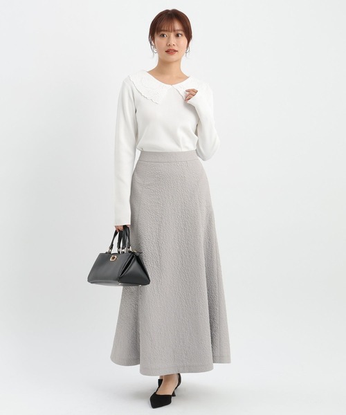 Andemiu(アンデミュウ)の「レースエリニット638300(ニット/セーター・レディース・ブラック/オフホワイト/ブルーグレー/ラベンダー・FREE)」の13枚目の写真