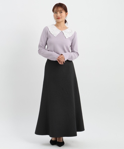 Andemiu(アンデミュウ)の「レースエリニット638300(ニット/セーター・レディース・ブラック/オフホワイト/ブルーグレー/ラベンダー・FREE)」の18枚目の写真