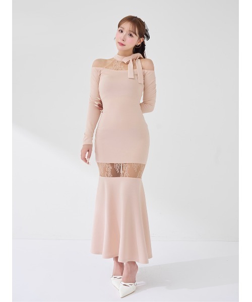 Darich（ダーリッチ）の「ポイントレースカットロングワンピース（ワンピース・レディース・ブラック/グレー/ピンク・FREE）」の3枚目の写真