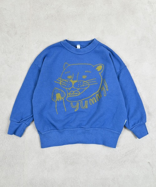 JIPPON（ジポン）の「イラストトレーナー/日本製（スウェット・キッズ・レッド/ブルー/グリーン/マスタード/チャコール/キナリ・80/90/100/110/120/130/140）」の5枚目の写真