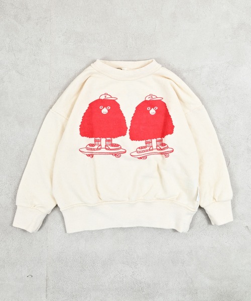 JIPPON（ジポン）の「イラストトレーナー/日本製（スウェット・キッズ・レッド/ブルー/グリーン/マスタード/チャコール/キナリ・80/90/100/110/120/130/140）」の2枚目の写真