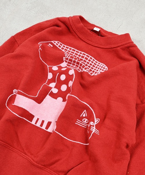 JIPPON（ジポン）の「イラストトレーナー/日本製（スウェット・キッズ・レッド/ブルー/グリーン/マスタード/チャコール/キナリ・80/90/100/110/120/130/140）」の11枚目の写真