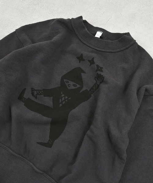 JIPPON（ジポン）の「イラストトレーナー/日本製（スウェット・キッズ・レッド/ブルー/グリーン/マスタード/チャコール/キナリ・80/90/100/110/120/130/140）」の10枚目の写真