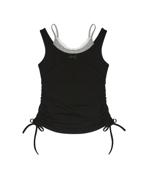 LUVISTRUE(ラヴイズトゥルー)の「SM LAYERED LACE SLEEVELESS(BLACK)(Tシャツ/カットソー・レディース・その他・FREE)」の2枚目の写真