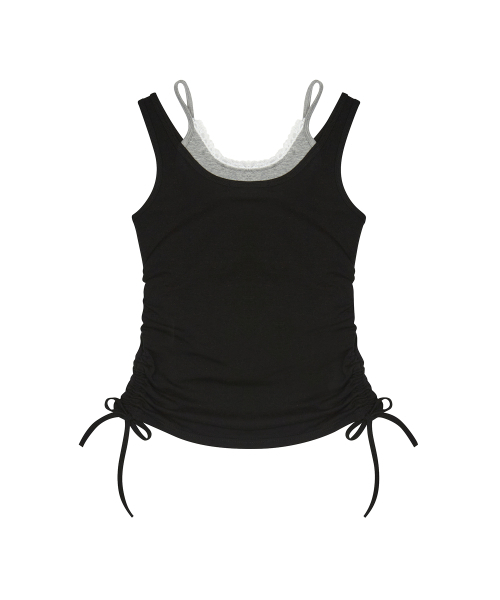 LUVISTRUE(ラヴイズトゥルー)の「SM LAYERED LACE SLEEVELESS(BLACK)(Tシャツ/カットソー・レディース・その他・FREE)」の3枚目の写真