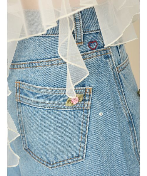 WEB限定00サイズ】[L.B CANDY STOCK]バリエーションビジューデニム