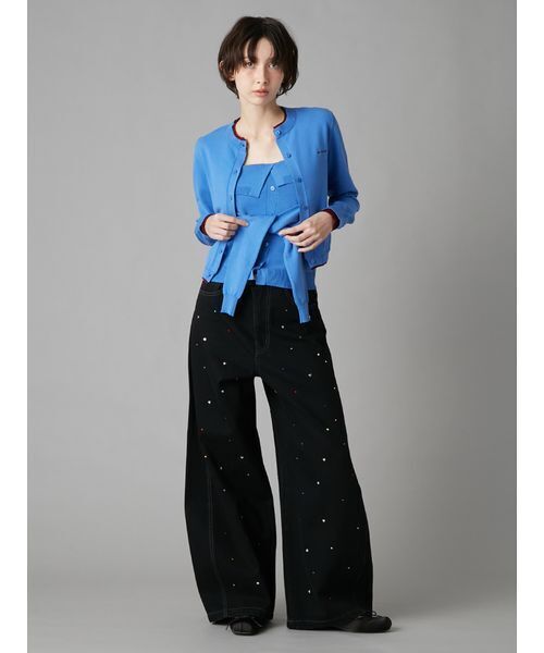 LILY BROWN（リリーブラウン）の「【WEB限定00サイズ】[L.B CANDY STOCK]バリエーションビジューデニム（デニムパンツ・レディース・ブラック/ブルー・0/1）」の9枚目の写真