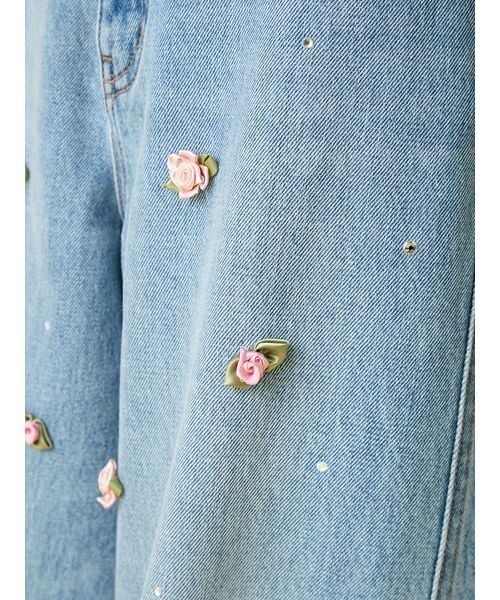 LILY BROWN（リリーブラウン）の「【WEB限定00サイズ】[L.B CANDY STOCK]バリエーションビジューデニム（デニムパンツ・レディース・ブラック/ブルー・0/1）」の13枚目の写真