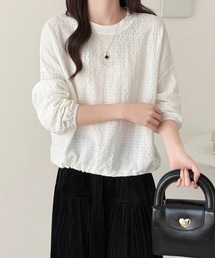 emi+（エミプラス）の「裾バルーンシルエットジャガードプルオーバー（Tシャツ/カットソー）」