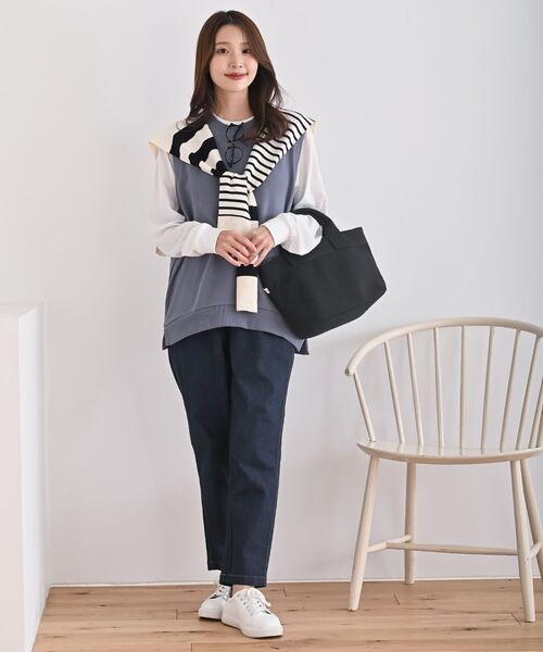 rps（アールピーエス）の「ボーダーストール（ストール/ショール・レディース・杢グレー/ベージュ/ブラック/アイボリー・フリー）」の5枚目の写真