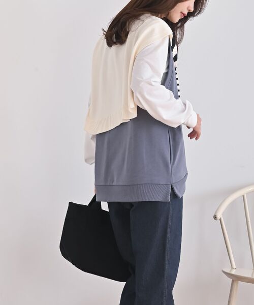 rps（アールピーエス）の「ボーダーストール（ストール/ショール・レディース・杢グレー/ベージュ/ブラック/アイボリー・フリー）」の6枚目の写真