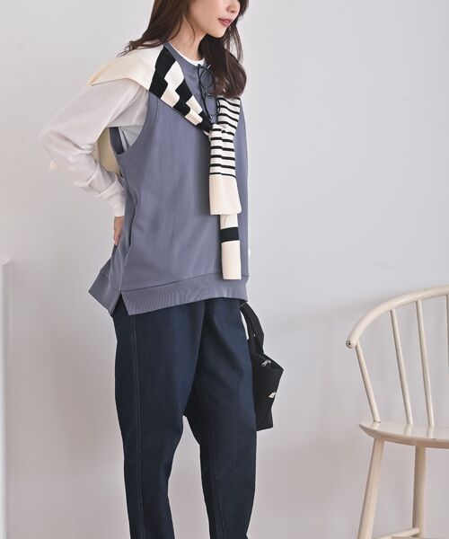 rps（アールピーエス）の「ボーダーストール（ストール/ショール・レディース・杢グレー/ベージュ/ブラック/アイボリー・フリー）」の7枚目の写真