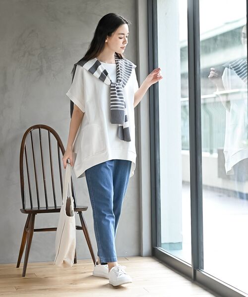 rps（アールピーエス）の「ボーダーストール（ストール/ショール・レディース・杢グレー/ベージュ/ブラック/アイボリー・フリー）」の13枚目の写真