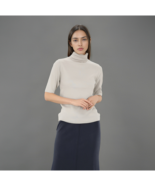ACUD(アクド)の「Turtle Neck Ribbed Knit _L.Grey(ニット/セーター・レディース・その他・FREE)」の1枚目の写真